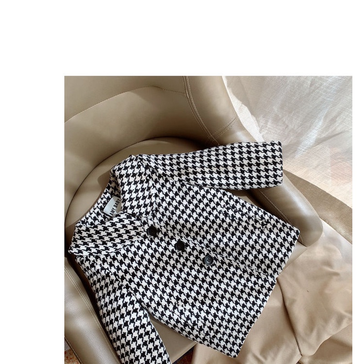 Áo khoác len cotton dày dáng dài phong cách xuân thu thời trang xinh xắn cho bé gái