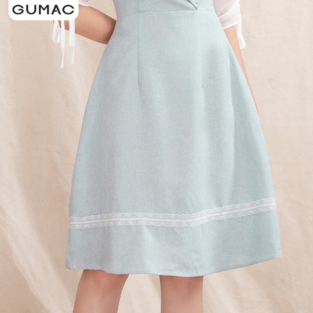 [Mã WAGU12 giảm 20% tối đa 50k đơn 150k] Đầm cổ lật phối tay DA1053 GUMAC | BigBuy360 - bigbuy360.vn