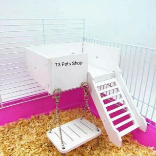 Tầng + xích đu gỗ dành cho hamster