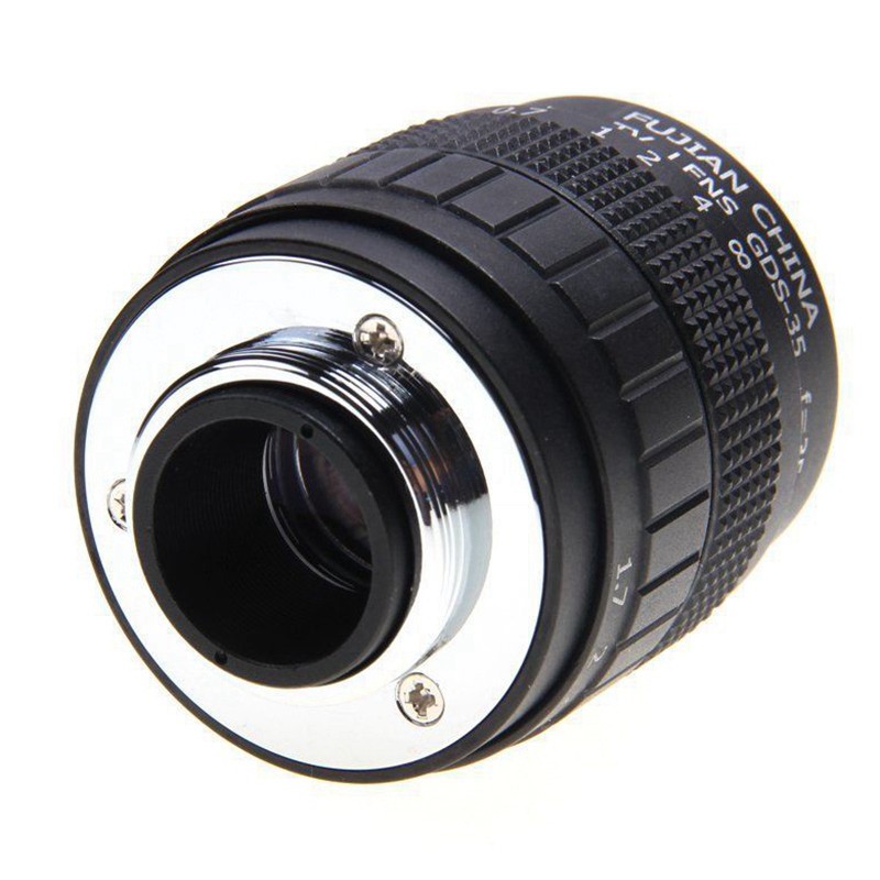 New Stock 35mm F/1.7 Movie Lens C-Mount Lens Prime Lens with Adapter Ring