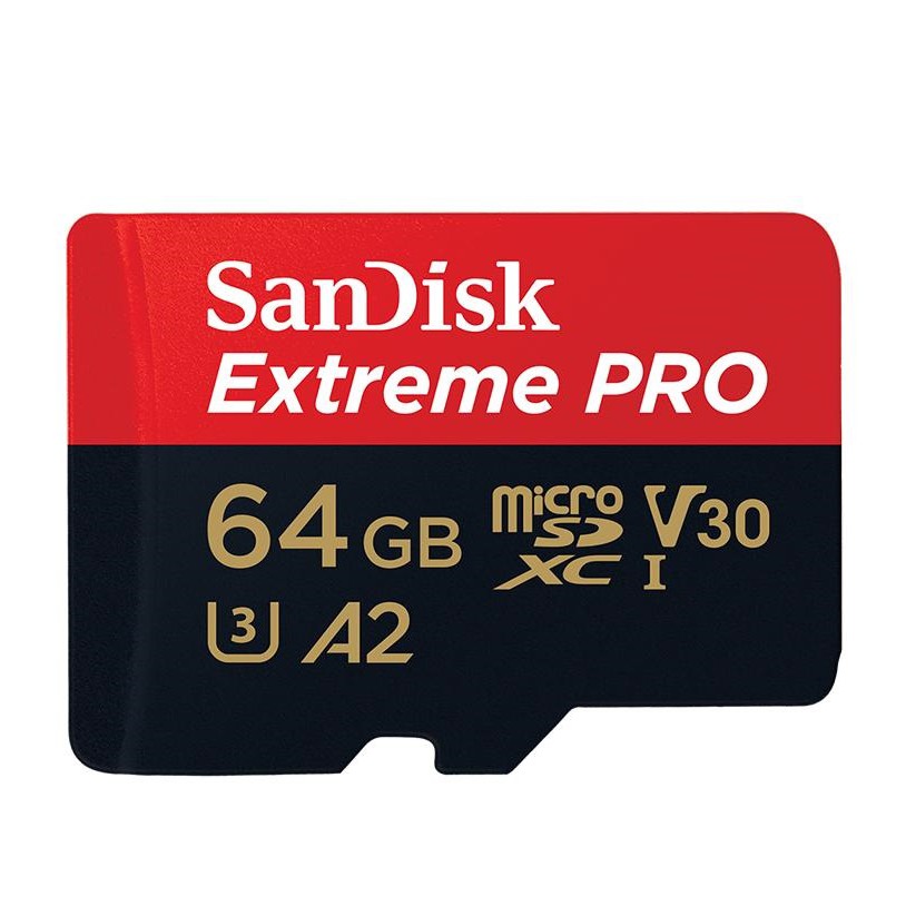 Thẻ Nhớ MicroSDXC SanDisk Extreme Pro 64GB A2 V30 U3 4K R170MB/s W90MB/s (Đen đỏ)