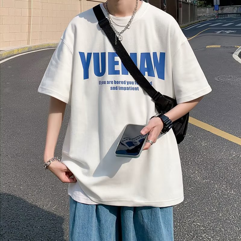 Áo Thun Tay Ngắn Dáng Rộng In Chữ Phong Cách Hip Hop Thời Trang Mùa Hè Cho Nam Và Nữ size M-8XL