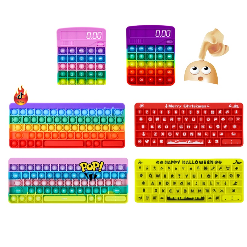 Bộ Đồ Chơi Bàn Phím Chơi Bong Bóng Silicone Giải Cứu Cho Bé