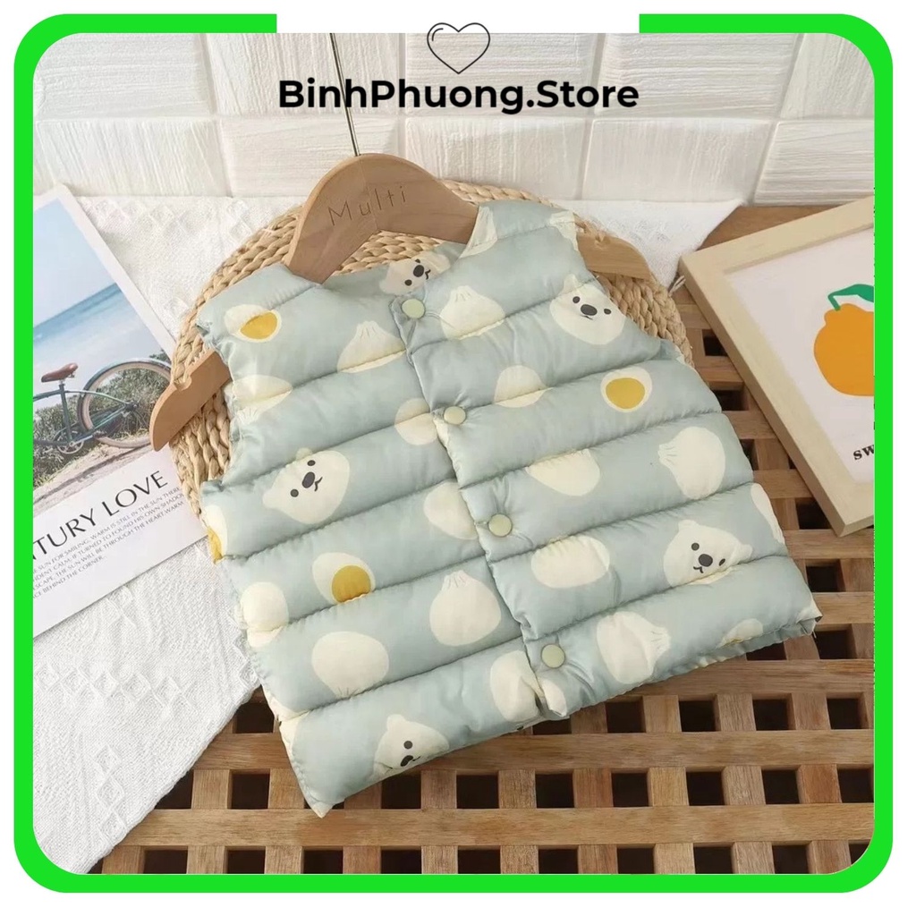 Áo Gile Phao Cho Bé Trai Gái, Áo Khoác Phao Cho Bé Hàn Quốc 6 tháng 1 2 3 4 5 tuổi BinhPhuong.Store