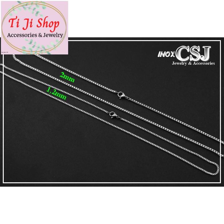 DÂY CHUYỀN NỮ INOX KIỂU Ô VUÔNG CỰC ĐẸP GIÁ RẺ D  - không đen,
