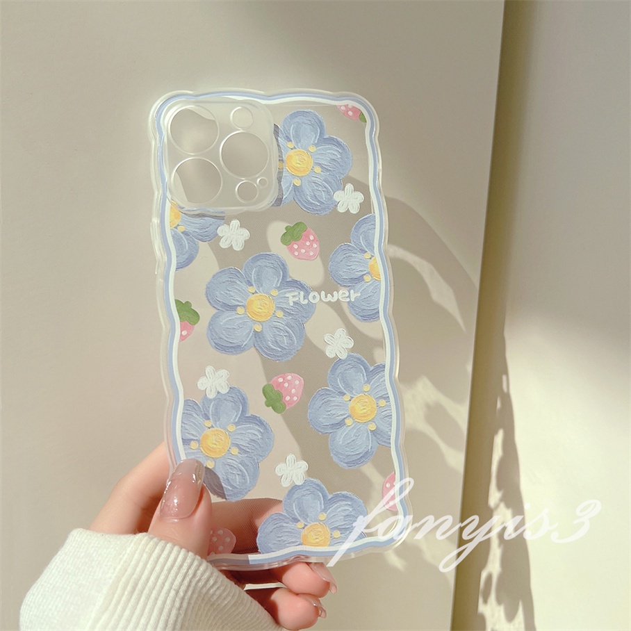 Ốp Điện Thoại TPU Silicon Mềm Họa Tiết Hoa/Dâu Tây Cho For iPhone 13 12 11 Pro Max X XR Xs Max 7 8 Plus SE 2020