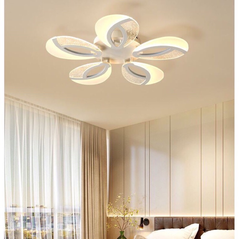 Đèn ốp trần đèn chùm led 3 chế độ ánh sáng decor phòng khách bàn ăn chung cư