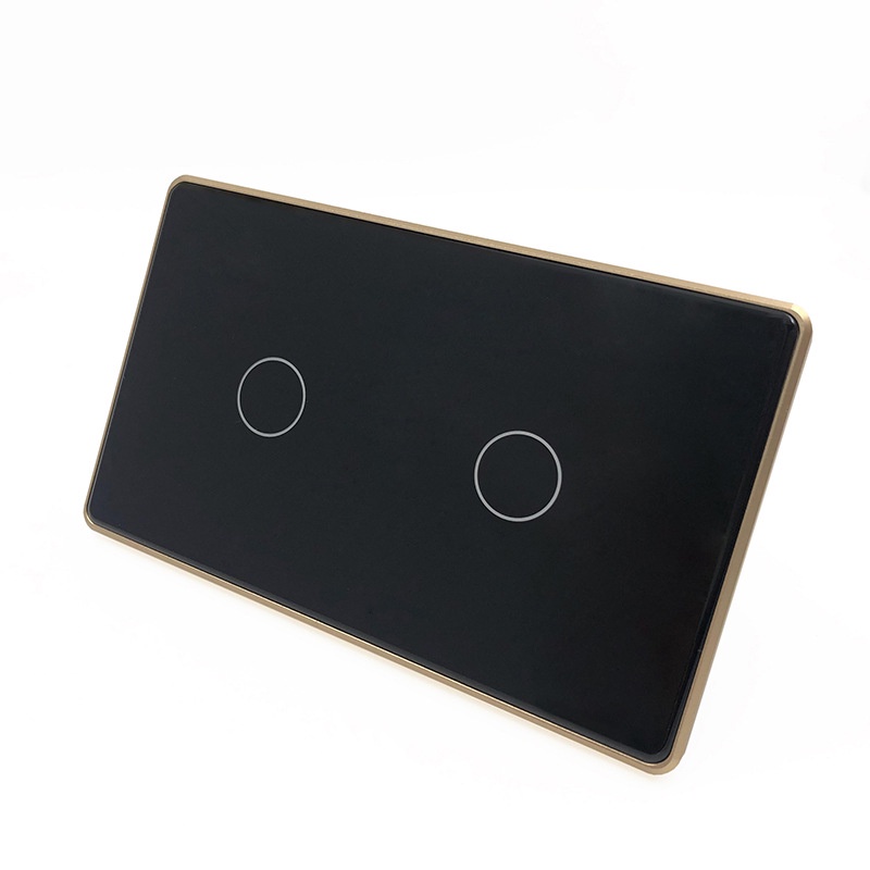 Công Tắc Thông Minh Wifi TUYA Viền Nhôm Vàng