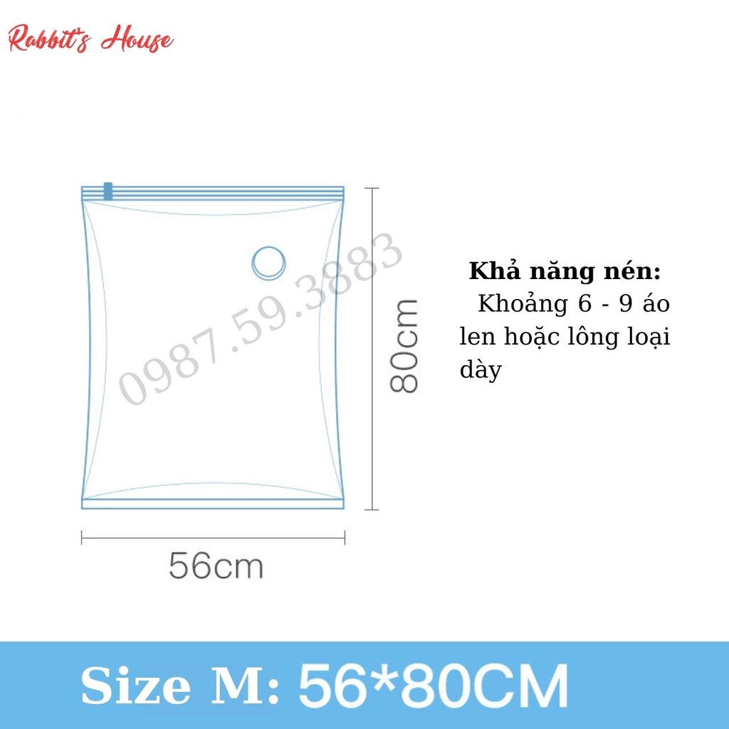 Túi Hút Chân Không Đựng Quần Áo, Chăn Màn ( Không cần dùng bơm )