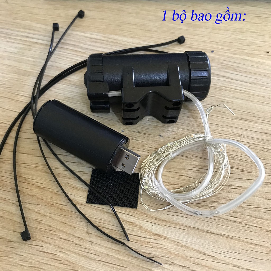 Dây đèn LED gắn bánh xe đạp - Sạc USB