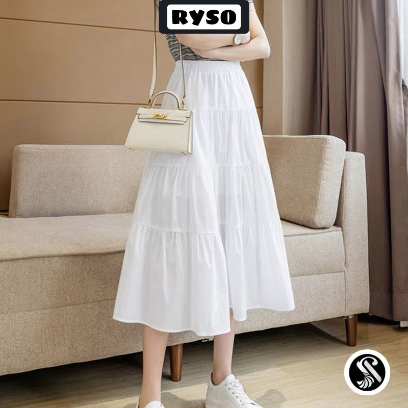Chân Váy Dài Xếp Ly 3 Tầng Ulzzang Dáng Xòe Vintage Chất Voan Dài 2 Lớp | BigBuy360 - bigbuy360.vn