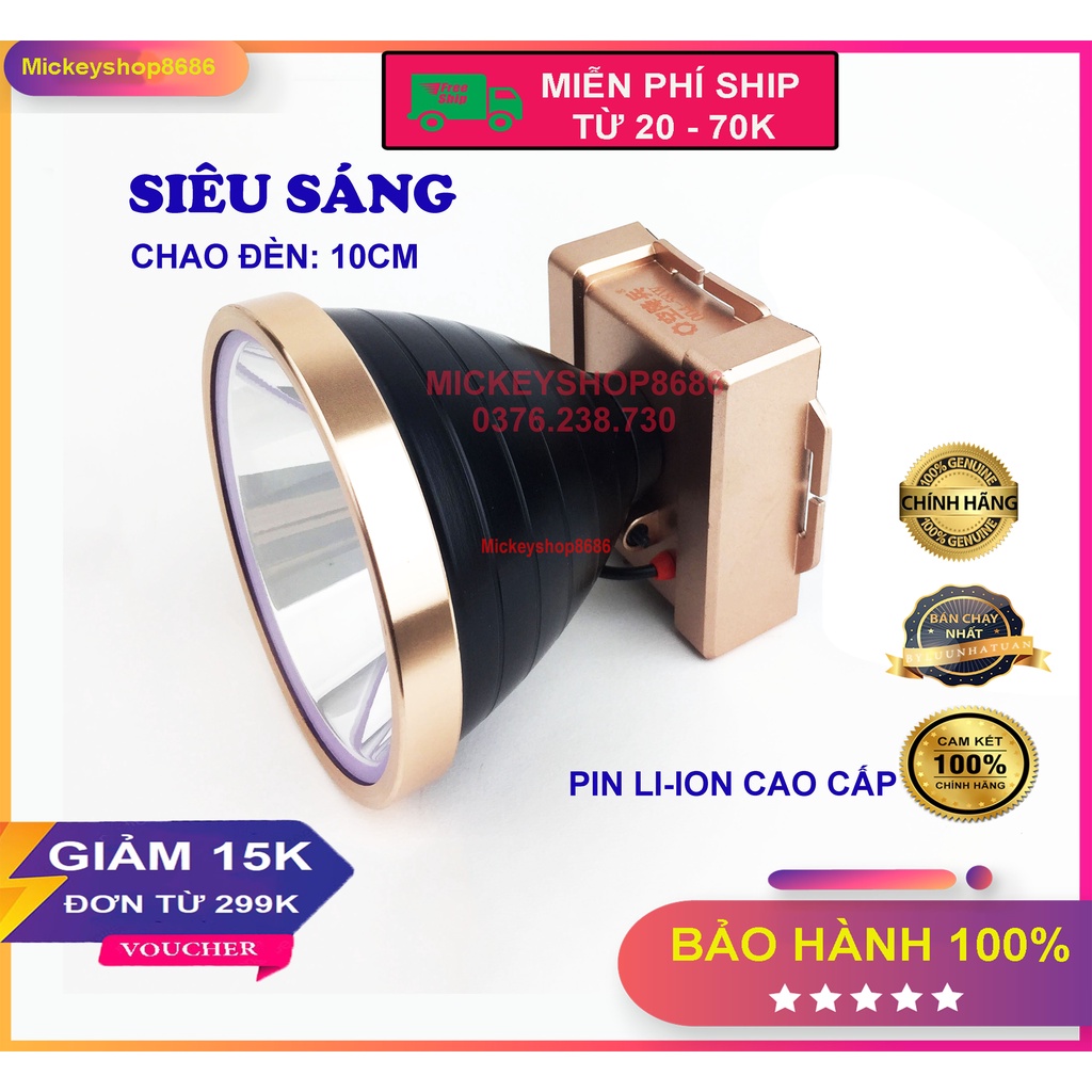 Đèn pin đội đầu Đèn pin đội đầu siêu sáng KONGJIANGBING 004 LED chiếu xa chống nước ánh sáng Vàng và Trắng đèn đeo đầu s