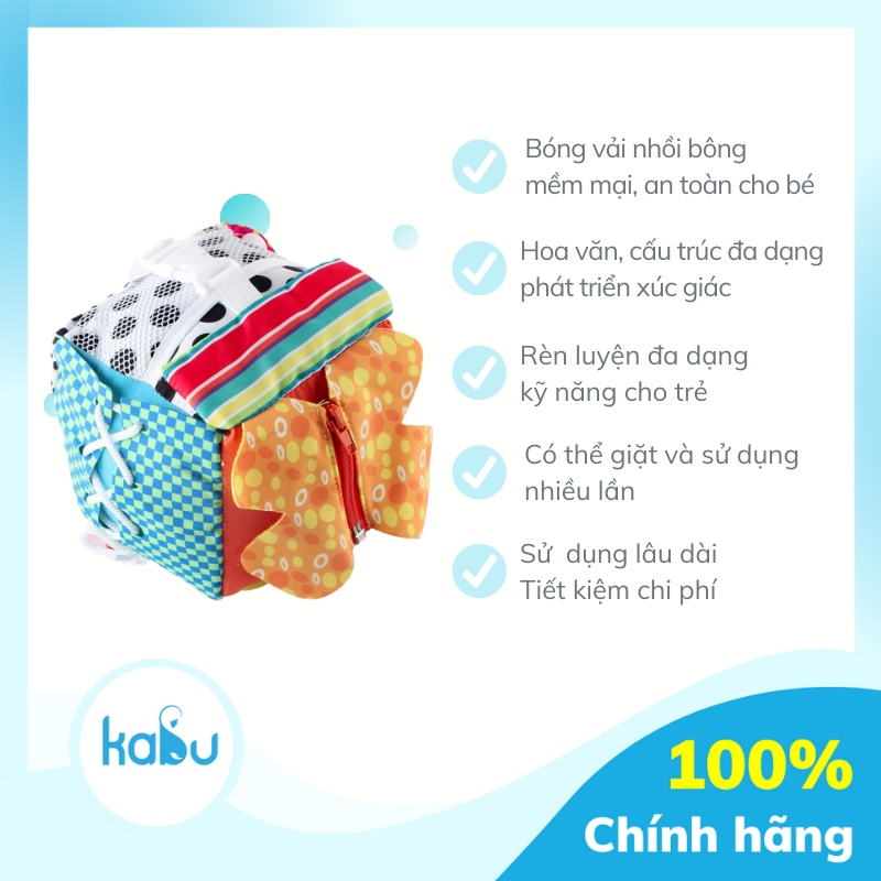 KABU - Bóng Vải Xúc Giác Vận Động Tinh, Bóng Vải Vuông Phát Triển Kỹ Năng