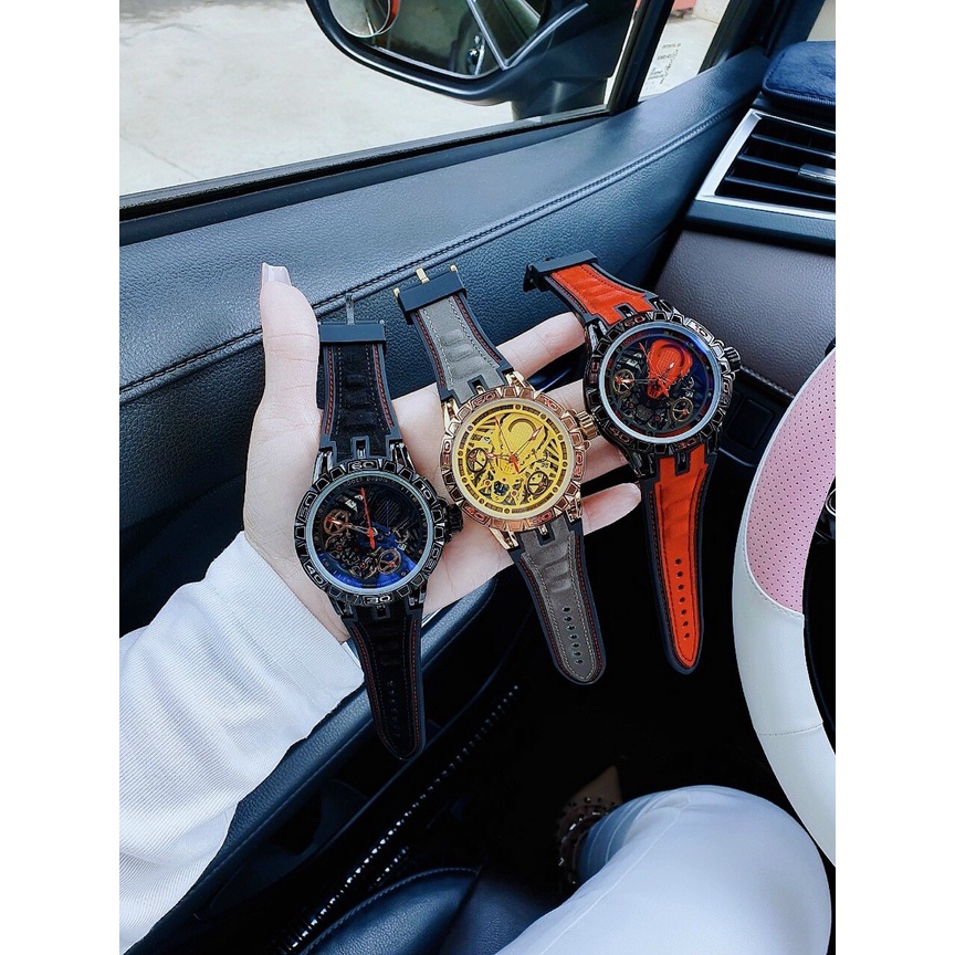 Đồng hồ nam Roger Dubuis máy pin - dây da - size 48mm