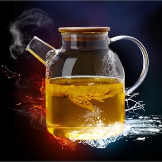 Bình Pha Trà Thuỷ Tinh Nắp Gỗ 1000ml, 1600ml