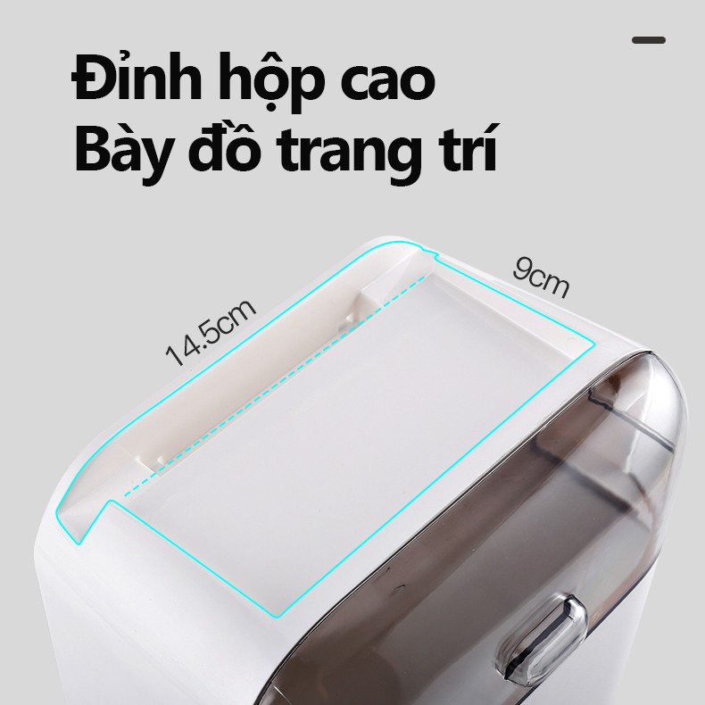 Hộp đựng khăn giấy vệ sinh dán tường không cần khoan miễn lắp đặt (Màu trắng) 2 ngăn hộp giấy hộp toa lét hộp giấy YA15/