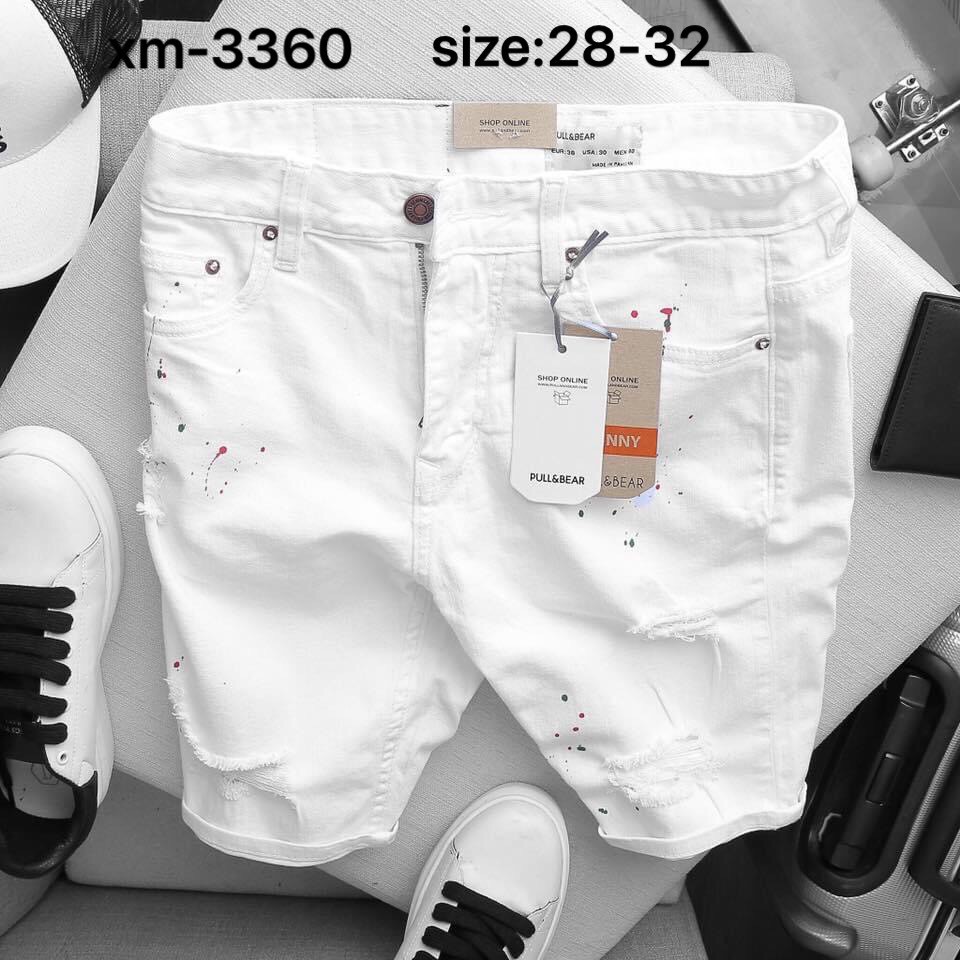 (FREESHIP50K)_Quần short jean nam thêu logo vẩy sơn 2 màu trắng đen mẫu mới 2020 cao cấp | BigBuy360 - bigbuy360.vn
