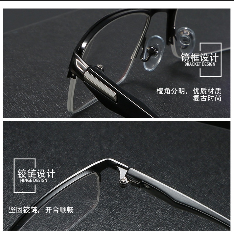 Kính Chống Ánh Sáng Xanh Nửa Gọng Thời Trang Cho Nam