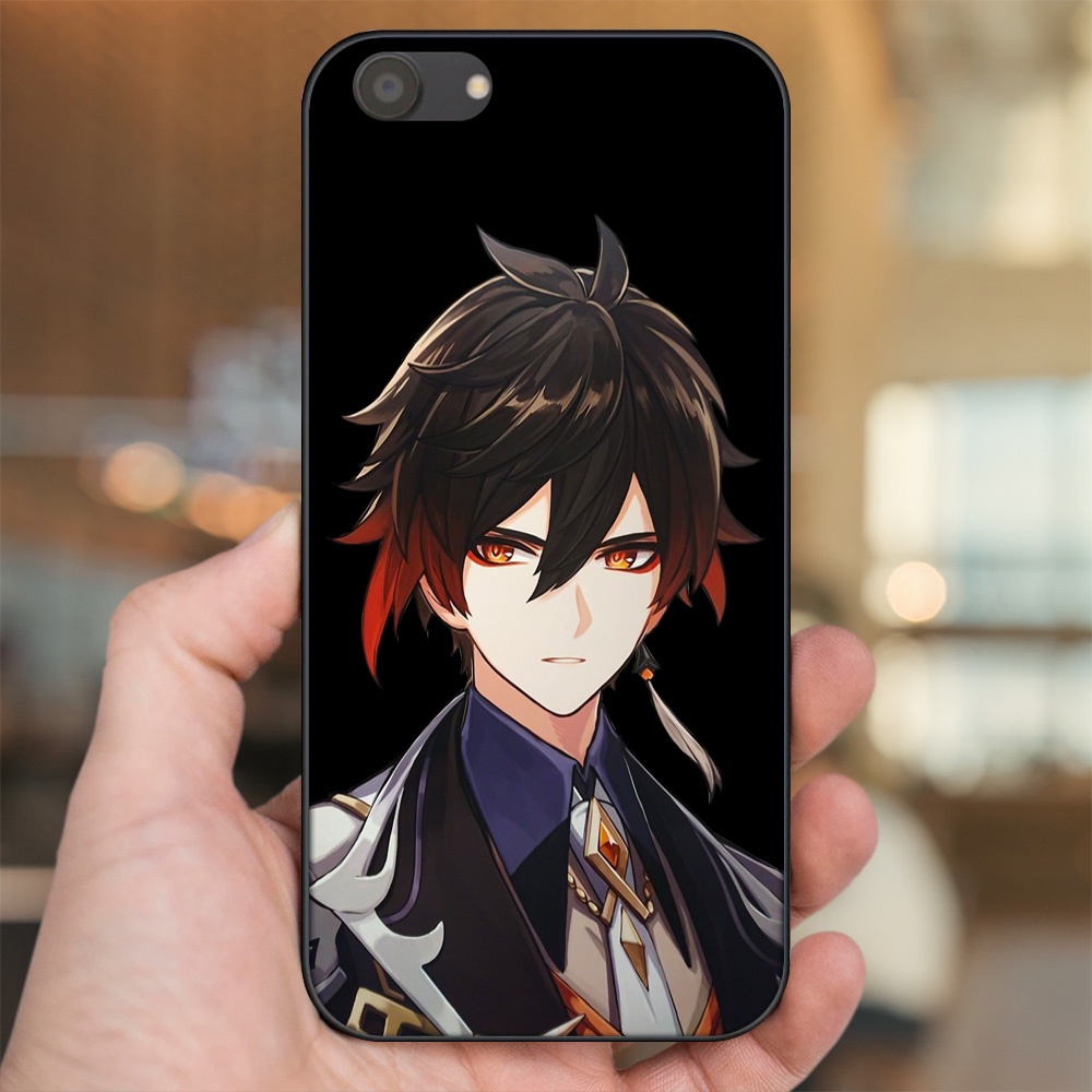 Ốp lưng Oppo A83 viền đen in hình Zhongli Genshin Impact