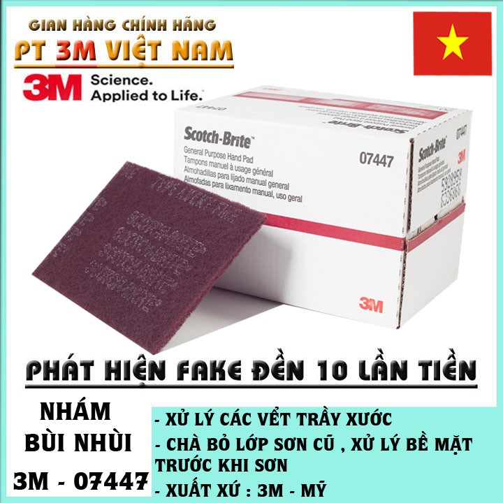 Nhám Bùi Nhùi 3M Scotch Brite 7447 ( Tấm lẻ ) Chính hãng Hà Nội