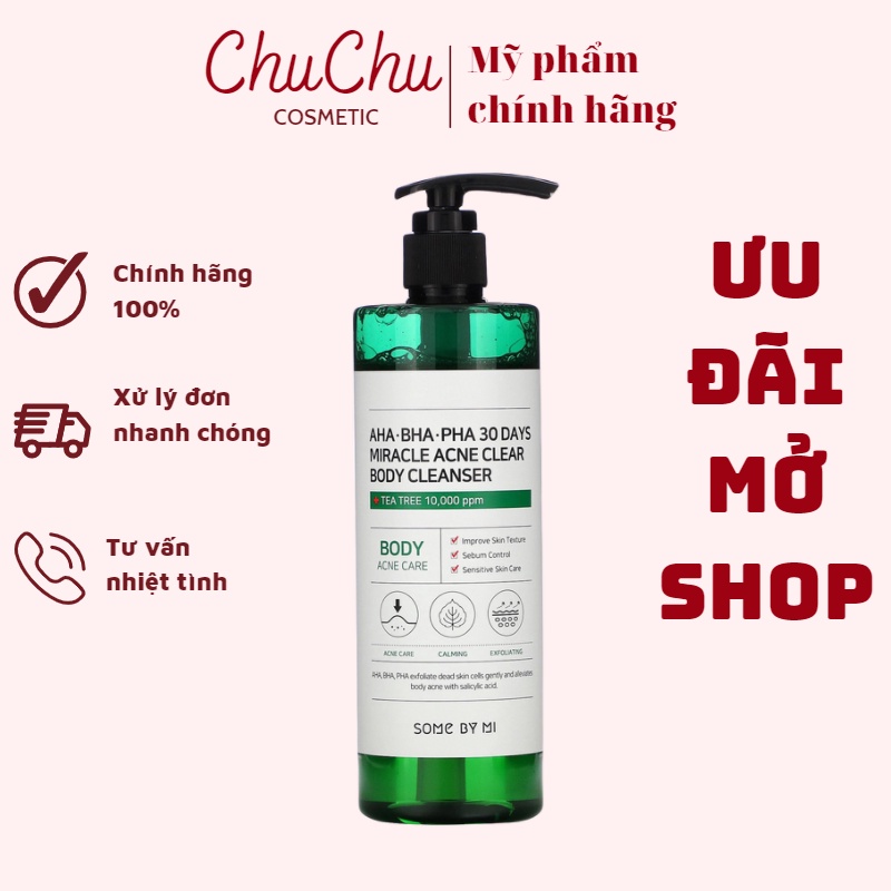 Sữa tắm giảm mụn lưng Some By Mi AHA-BHA-PHA 30 Days Miracle Acne Clear Body Cleanser 400g