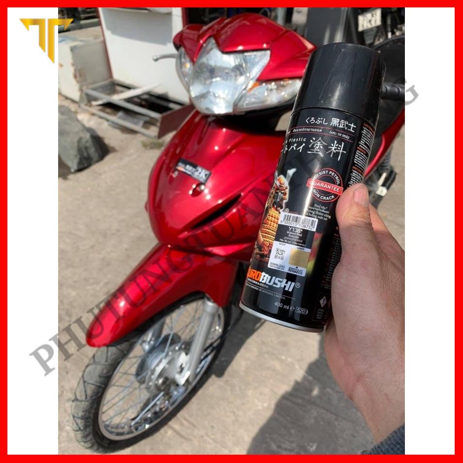 Sơn Xịt Samurai Bảng Màu Candy Xanh Đỏ Vàng Cam Sơn Xe Máy Ô tô và trang trí vật dụng nhà cửa