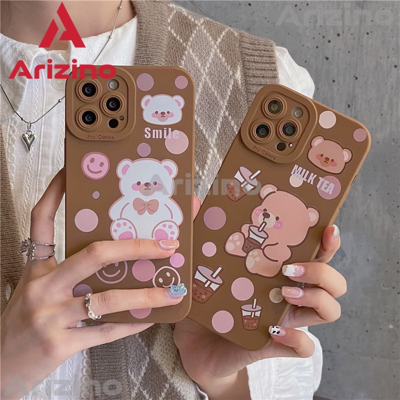 Ốp lưng OPPO Reno 7Z Reno 6Z Reno 5Z Reno 5 Reno 7 Reno 6 Reno 4 Reno 4F Reno 5F Điện Thoại Silicone In Hình Gấu Nâu Trà Sữa Cho