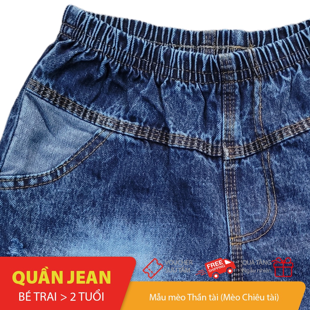 Quần Jean lửng bé trai size 25-50kg mẫu ngẫu nhiên chất jean co giãn