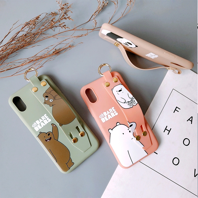 Ốp điện thoại silicon dẻo kèm dây đeo cổ tay in hình cho iPhone XR X XS XSMax 6 6s 7 8 6plus 8plus 11 11Pro 11Promax 12 12Pro 12Promax 13 14