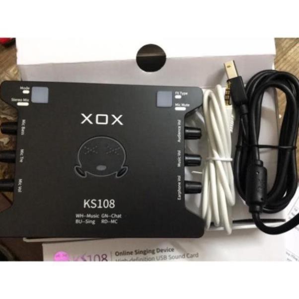 Soundcard XOX KS108 cho micro thu âm, sound card hát karaoke hát live stream âm thanh tuyệt đỉnh