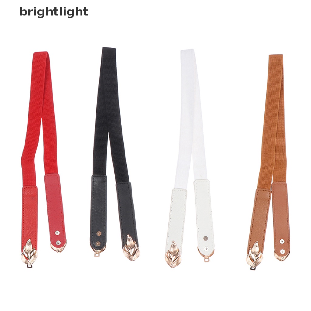 (brightlight) Women Fashion Waist Belt Narrow Stretch Dress Belt Thin Buckle Waistband [HOT SALE]