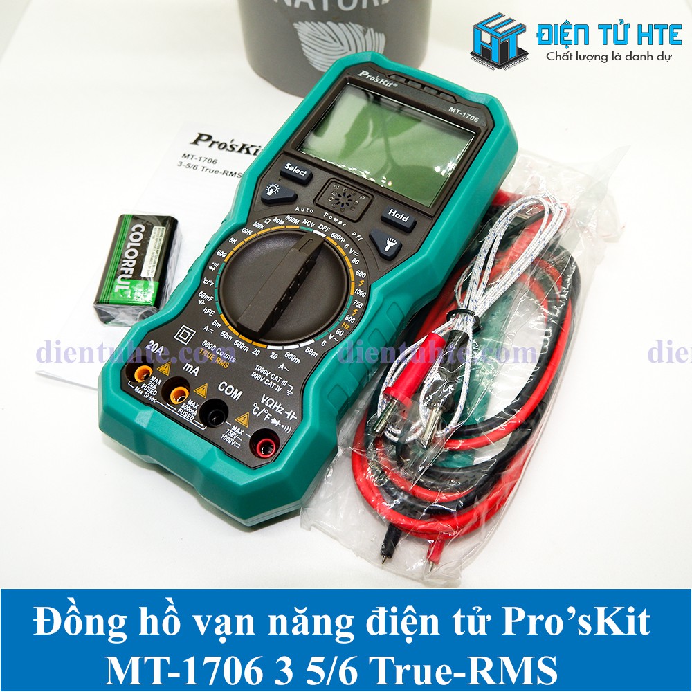 Đồng hồ vạn năng số điện tử Pro'sKit MT-1706 3-5/6 True RMS full chức năng [HTE Quy Nhơn CN2]