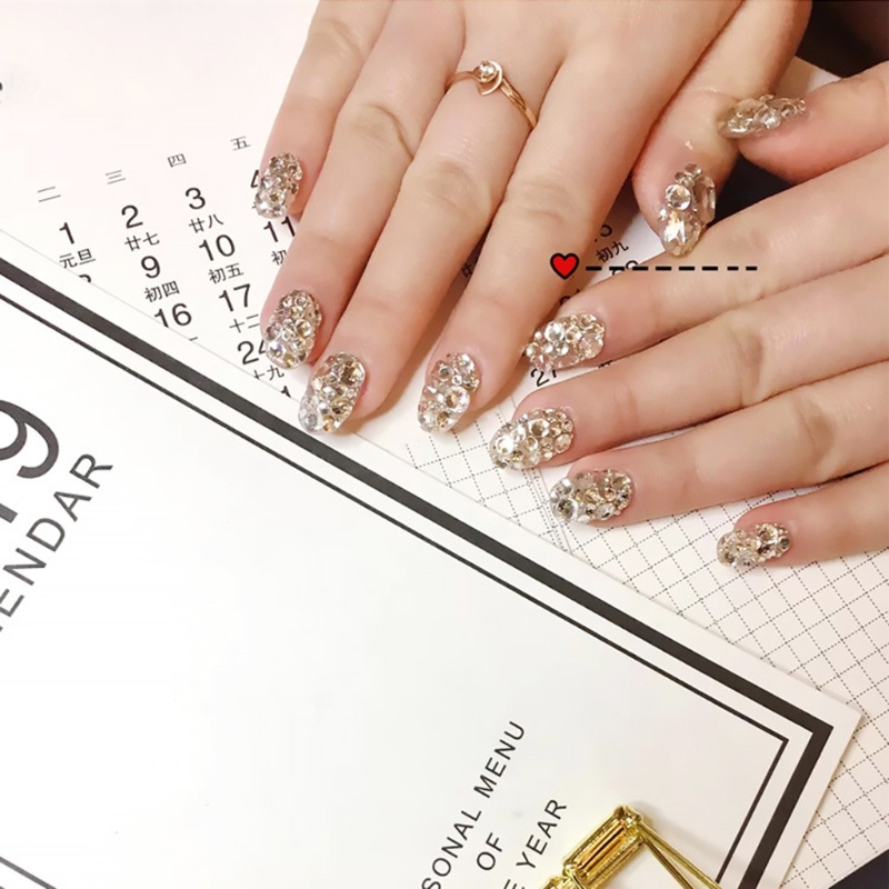 Bộ Đá Pha Lê Nhiều Hình Dạng Trang Trí Móng Tay Lưng Phẳng