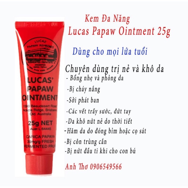 Kem Đa Năng Lucas Papaw Ointment 25g