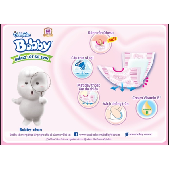 Bỉm/Tã dán bobby sơ sinh sx70có cộng miêng