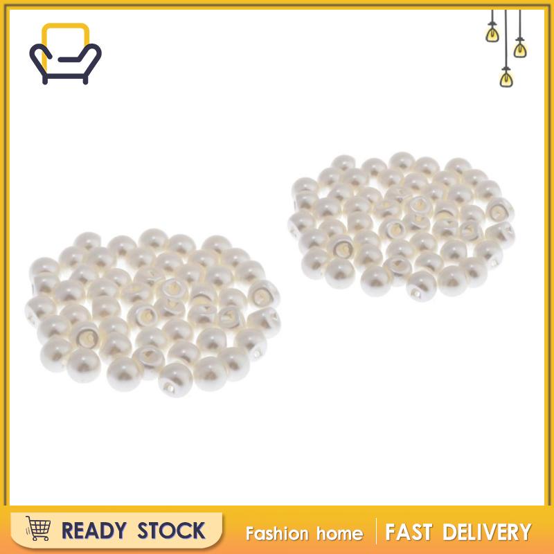 100 Nút Áo Đính Ngọc Trai Giả Màu Trắng 10mm Happi2ness