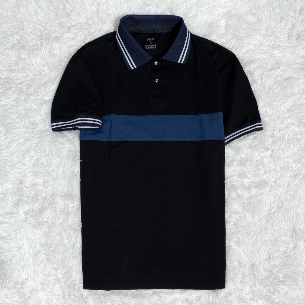 Áo thun polo nam chất liệu cotton mắt chim cao cấp màu đen xanh