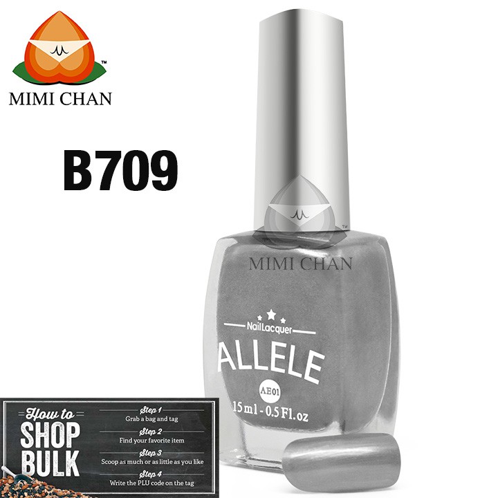 Các Màu Xám Chì Nhũ, Da Bạc, Xám Chì Bạc, Da Nhũ Quý Phái, Sơn Móng Tay Allele Chai 15ml, Tone Màu Cá Tính