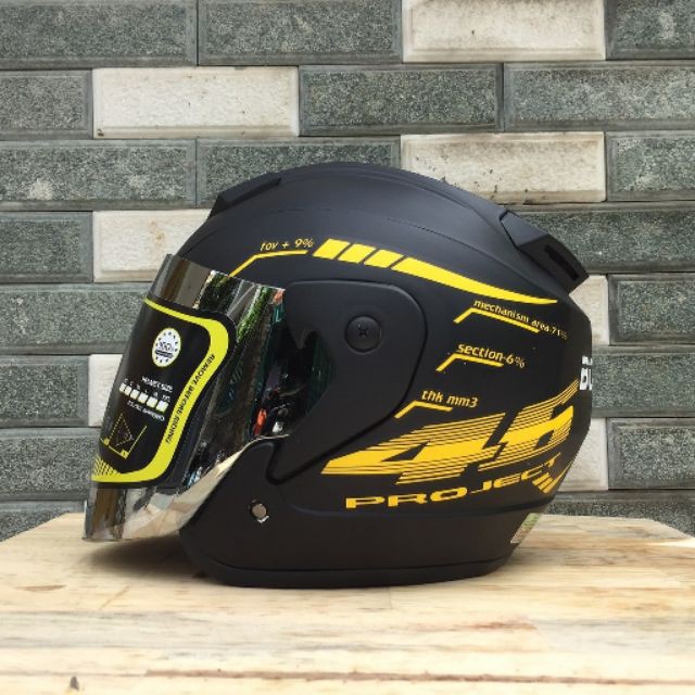 Mũ bảo hiểm 3/4 có kính tem 46
