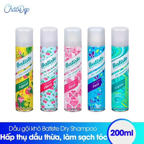 [Xả Kho] DẦU GỘI KHÔ BATISTE SHAMPOO 200ML - HẾT NGỨA, HẾT BẾT DÍNH TÓC, BỒNG BỀNH NGAY TỨC THÌ 