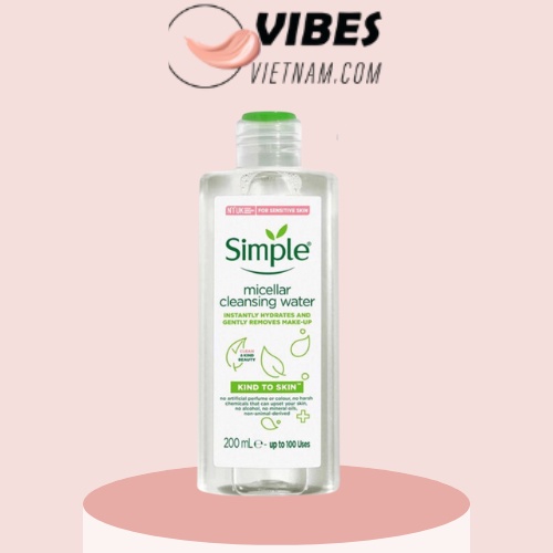 [Tặng Bông Tẩy Trang] Nước Tẩy Trang Simple Làm Sạch Lớp Trang Đểm Không Khô Da - Vibesvietnam