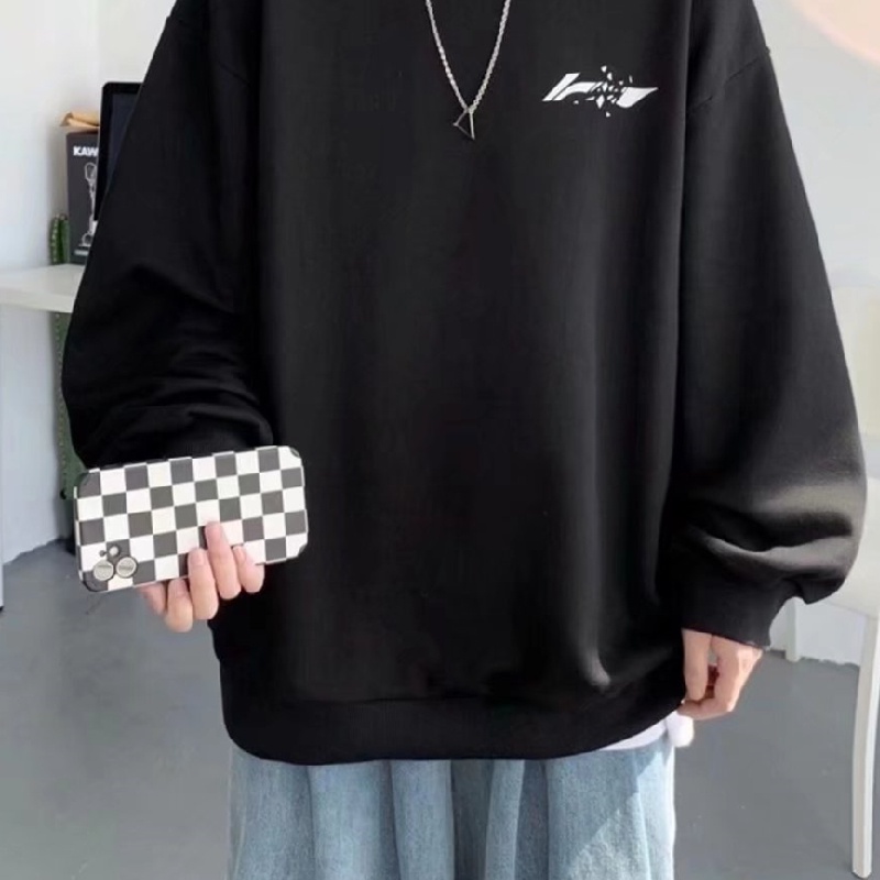 Áo sweater cổ tròn tay dài dáng rộng in họa tiết size M-5XL phong cách Hàn Quốc thời trang mùa đông cho nam