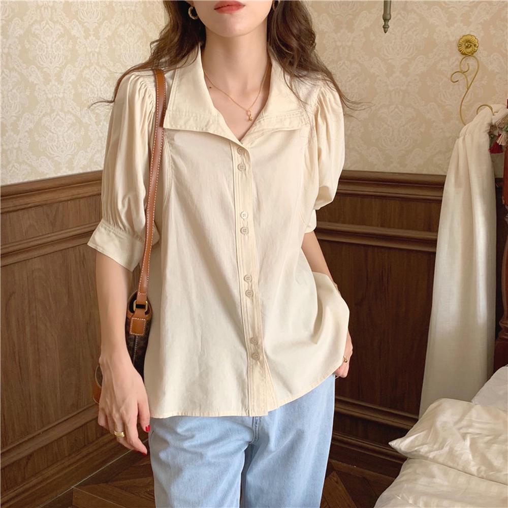 Áo Sơ Mi Tay Ngắn Thắt Nút Phong Cách Mới 50902