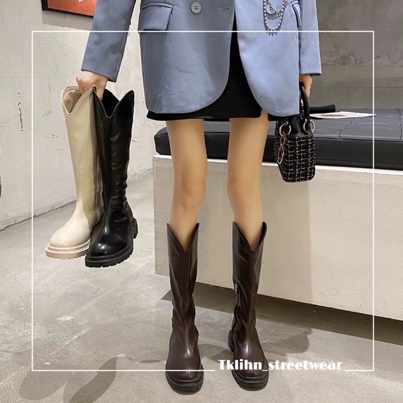 (SẴN 39-40) TKLIHN Giày BOOTS ulzzang Cao cổ phong cách CAO BỒI hot fashion 2021