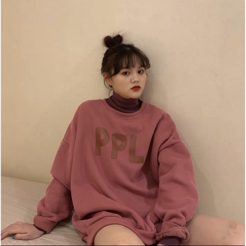 Áo Sweater Tay Dài Unisex In PPL