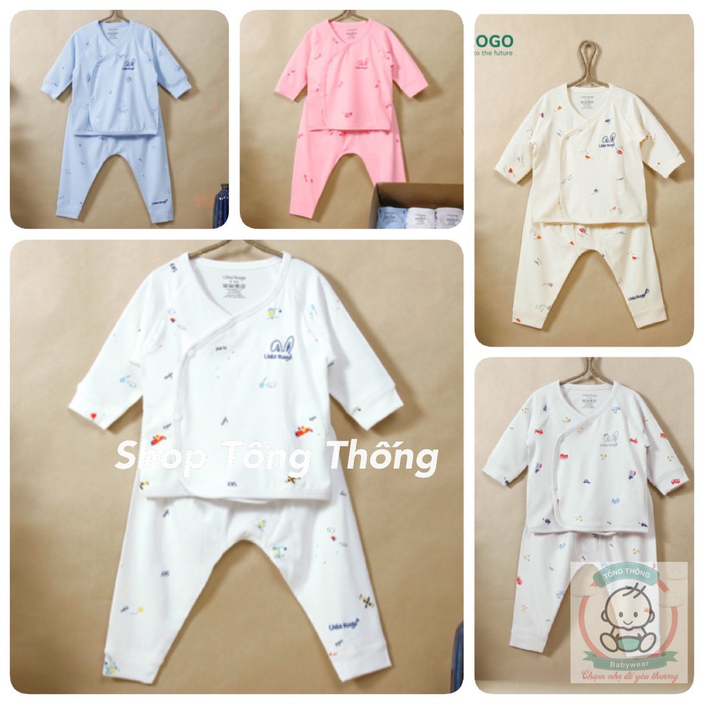 Bộ Uala Rogo Petit mềm mịn cao cấp thấm hút tốt siêu hot an toàn da trẻ em dài tay cài chéo giao thông cho bé 2228 2235