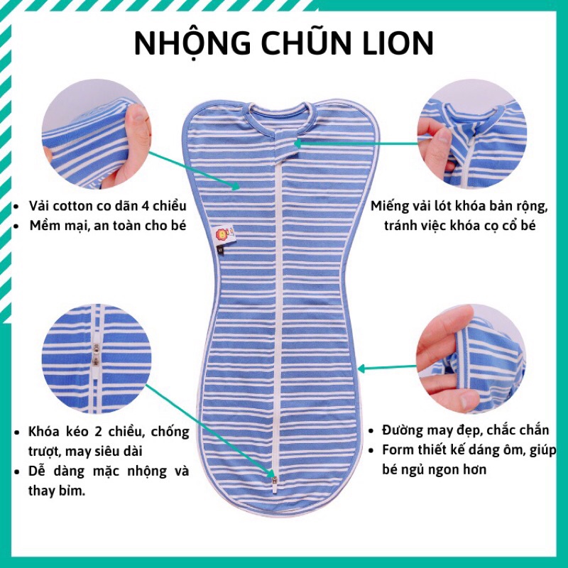 [Tặng nón mũ] Nhộng Chũn Manny Quấn chũn Manny cao cấp  - [Giúp Bé Ngủ ngon, Sâu giấc, không giật mình] Sumishop2019