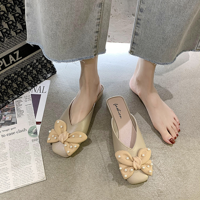 Dép IELGY bít mũi đính ngọc trai xinh xắn thời trang cho nữ