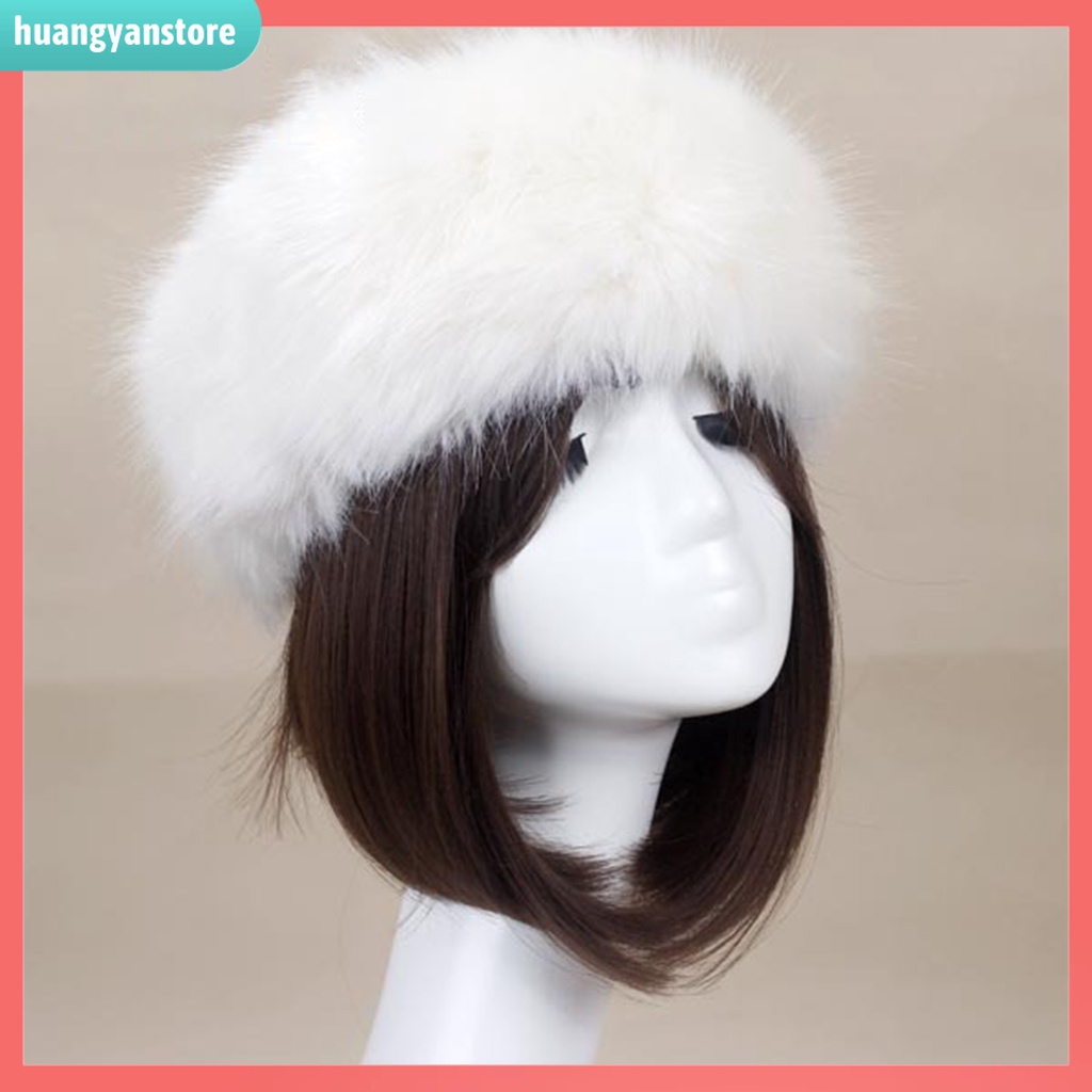 HY| Mũ Hở Chóp Bằng Lông Giả Màu Sắc Trơn Thời Trang Dành Cho Nữ