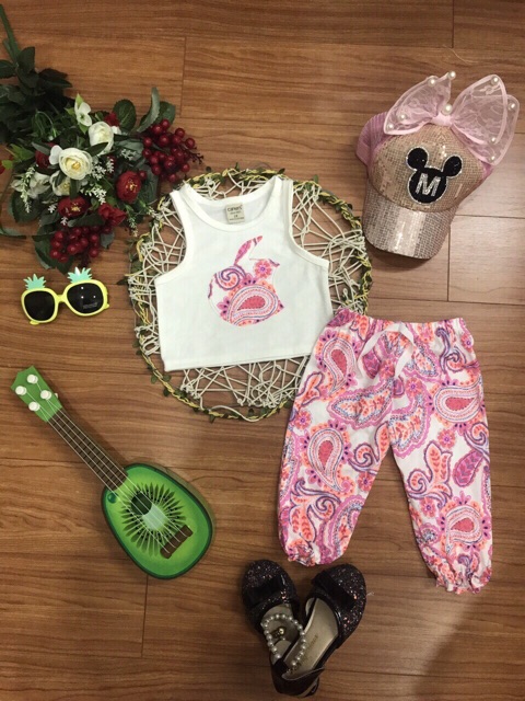 Bộ bé gái thun cotton 4 chiều